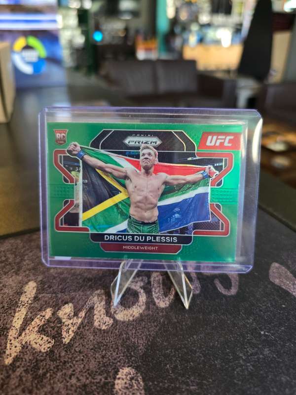 2022 Panini Prizm UFC - Green Color Match Shorts - Dricus Du Plessis RC (Rookie Card)