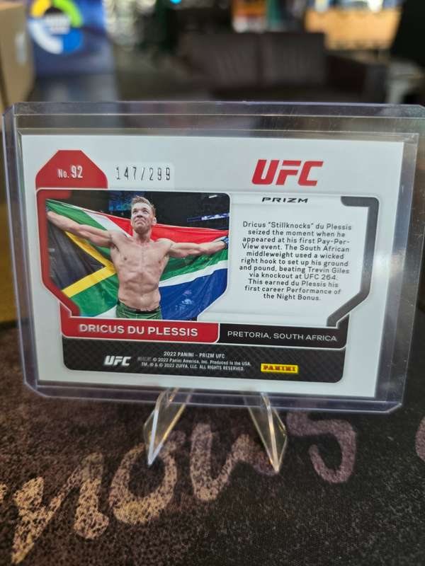 2022 Panini Prizm UFC - RED 147/299 - Dricus Du Plessis RC (Rookie Card)