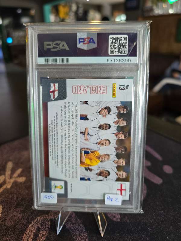 2014 Panini Prizm World Cup England Yellow/Red Pulsar PSA GEM MT 10 (Pop 2)
