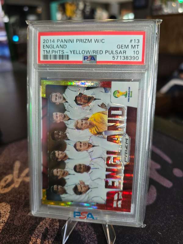 2014 Panini Prizm World Cup England Yellow/Red Pulsar PSA GEM MT 10 (Pop 2)
