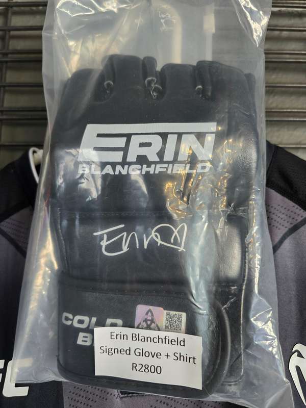 Signed  UFC Glove & Signed Shirt Combo - Erin Blanchfield - Includes COA