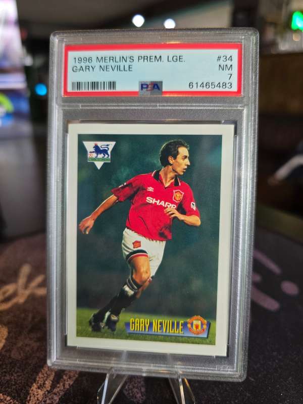 1996 Merlin's Premier League Gary Neville PSA NM 7 (POP 1) Manchester United