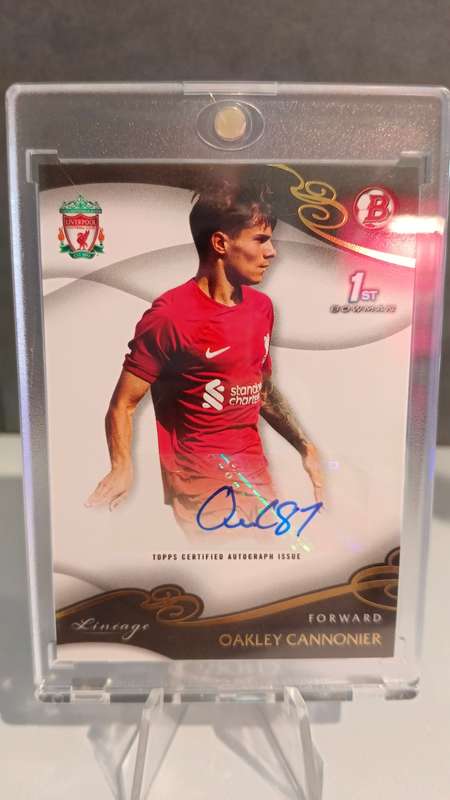 2023-2024 Topps Liverpool Lineage Oakley Cannonier 1st Bowman Auto AU-OC