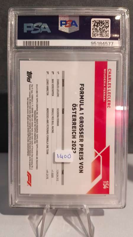 2023 Topps Chrome F1 Charles Leclerc Aqua Wave #154 Mint PSA 9 90/150