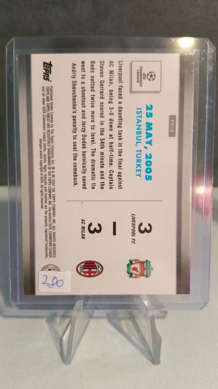 2023-2024 Topps Finest UCC Comebacks Steven Gerrad Istanbul 2005 #FC-5