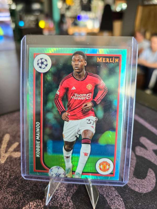 2024 Topps Merlin UCC - Kobbie Mainoo - Manchester United - Aqua #78