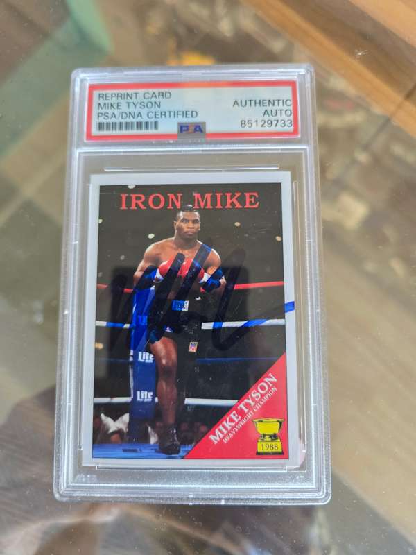 Mike Tyson Signed On Card PSA/DNA Certified