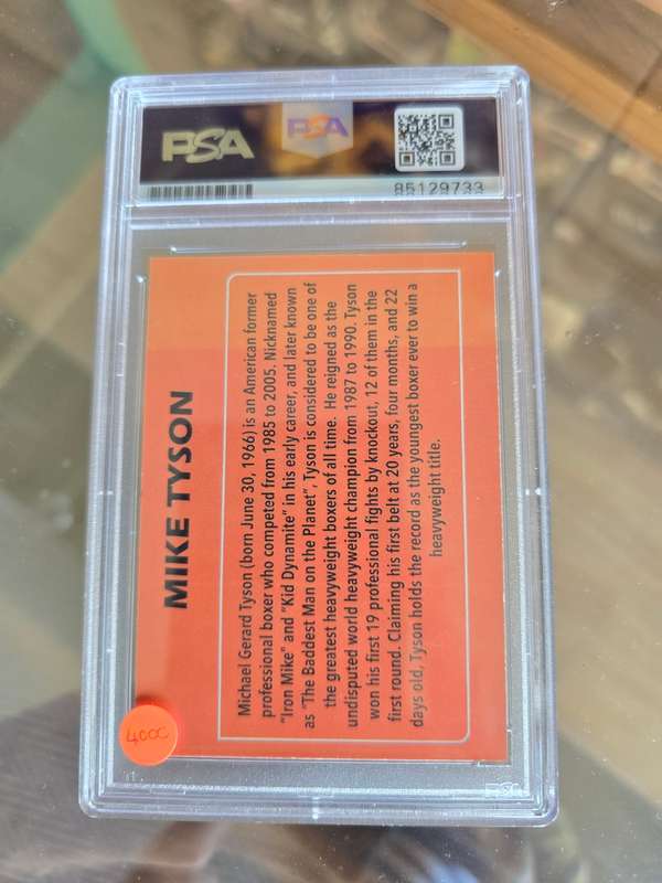 Mike Tyson Signed On Card PSA/DNA Certified