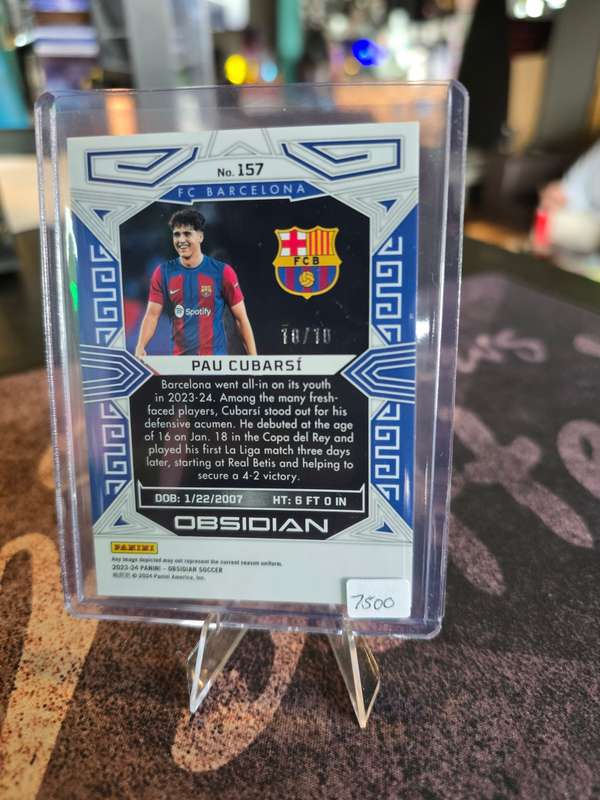 2023-24 Panini Obsidian Pau Cubarsi Rookie 10/10 Barcelona