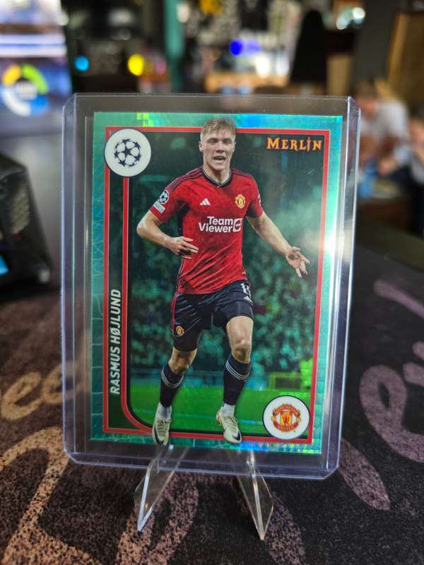 2024 Topps Merlin UCC - Rasmus Hojlund - Manchester United - Aqua #81
