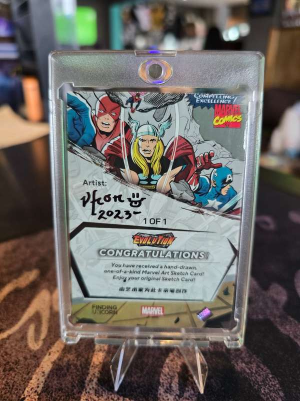 Finding Unicorn Marvel 1 of 1 Sketch Card Signed by Artist Featuring Spider-man & Carnage
