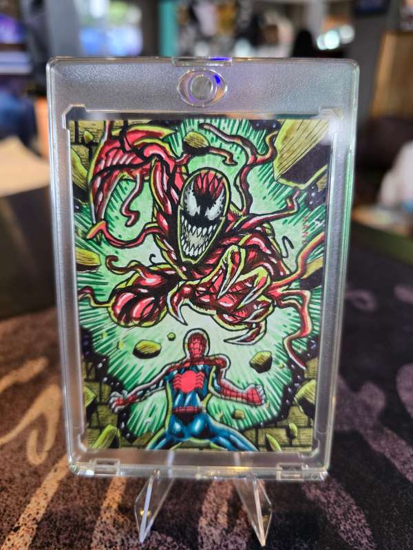 Finding Unicorn Marvel 1 of 1 Sketch Card Signed by Artist Featuring Spider-man & Carnage