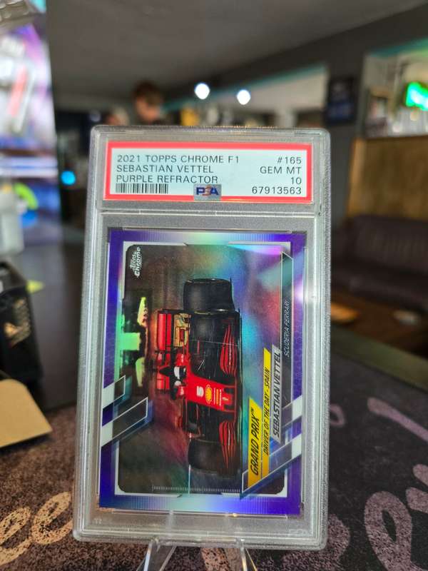 2021 Topps Chrome F1 Sebastian Vettel Purple Refractor PSA Gem MT 10