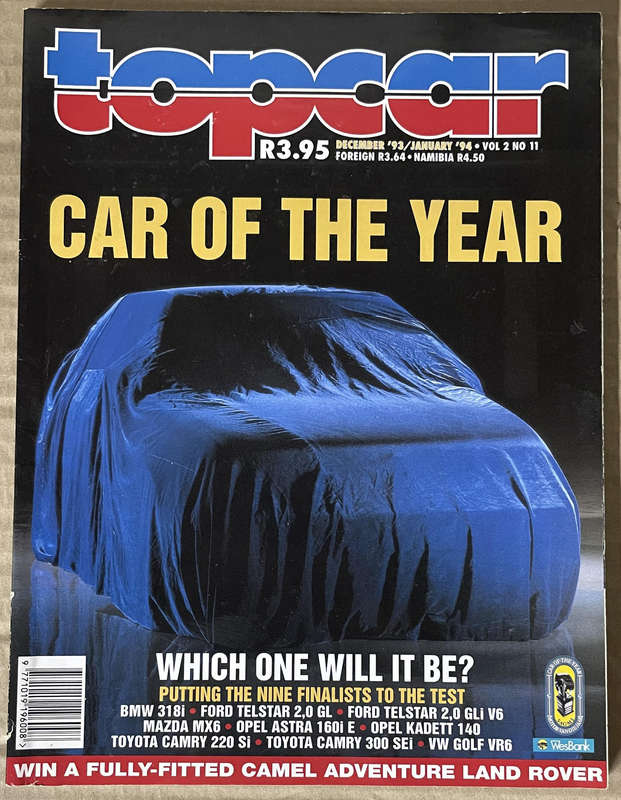 TopCar magazines RSA Dec 93 / Jan 94 - Car of the Year edition