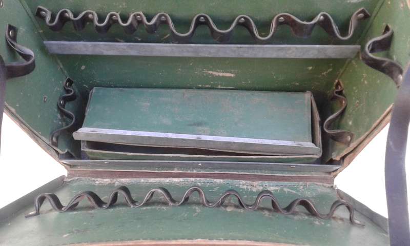 Set Of 2 Large Vintage German Black Leather Tool Boxes 1950s