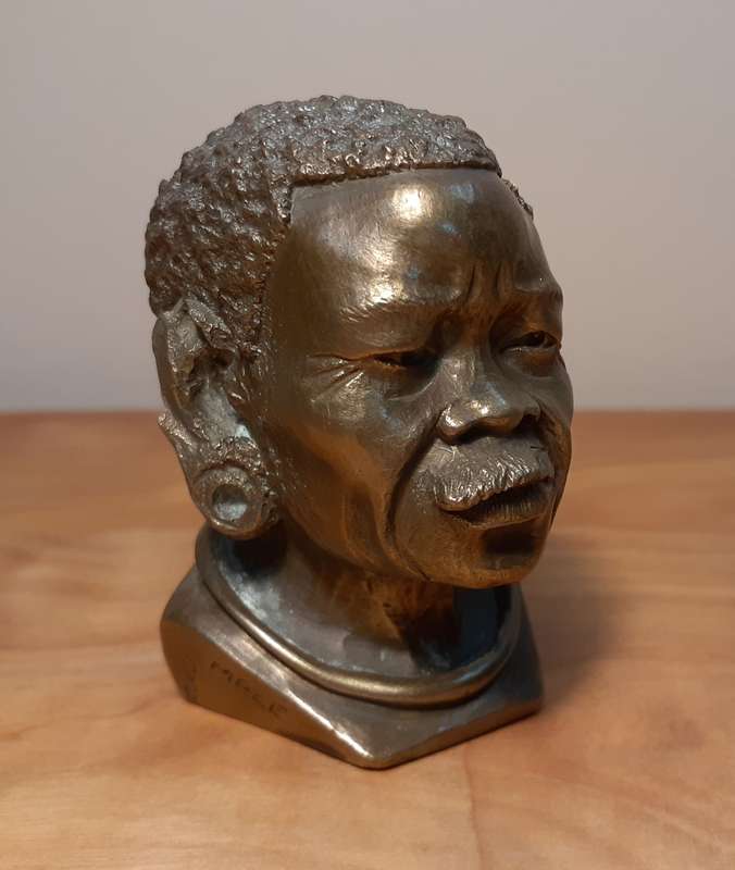 Investment Art - Casper Darare (1952 - 2001) Bronze Overlay Sculpture - Zulu Male, No.10
