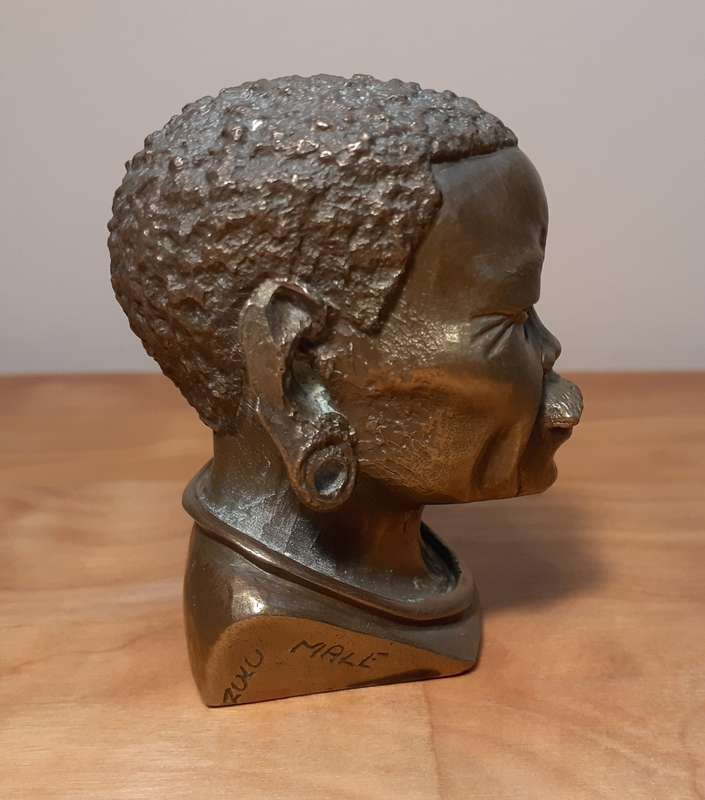 Investment Art - Casper Darare (1952 - 2001) Bronze Overlay Sculpture - Zulu Male, No.10