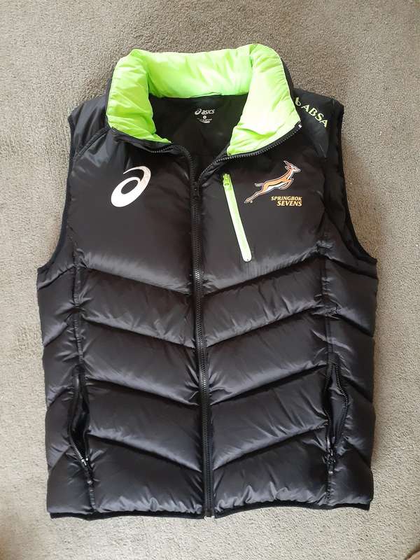 Official (ABSA Asics) Springbok Sevens Rugby DOWN Puffer Jacket (As New)