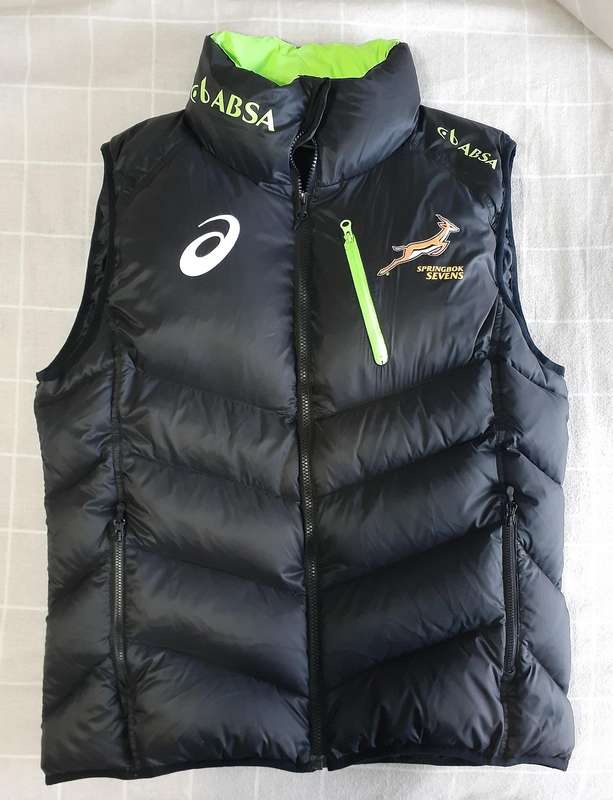 Official (ABSA Asics) Springbok Sevens Rugby DOWN Puffer Jacket (As New)