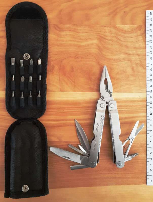 Multi-function Knife & Pliers Tool, (25-Function) with Belt-Pouch