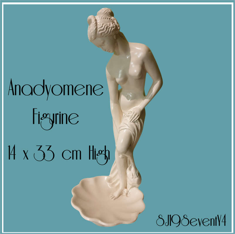 Anadyomene Figurine | Italian | Polyresin Statue | Bath Roses |