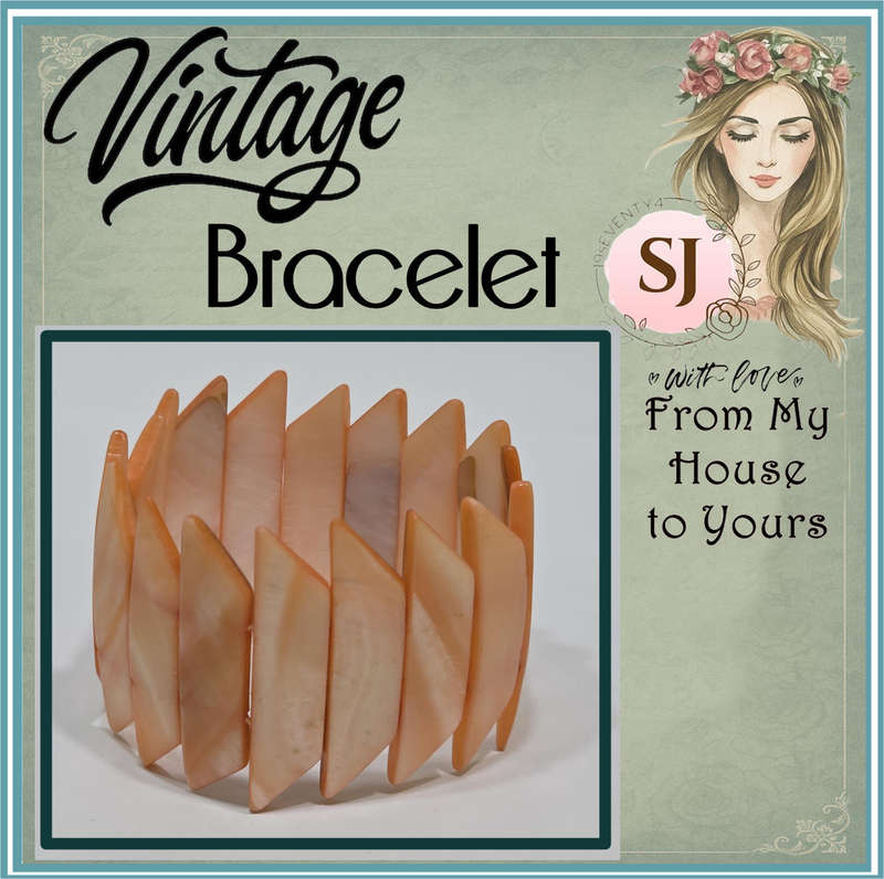 Vintage Stretch Bracelet | Peach Shell Pearls | Flexible Fit