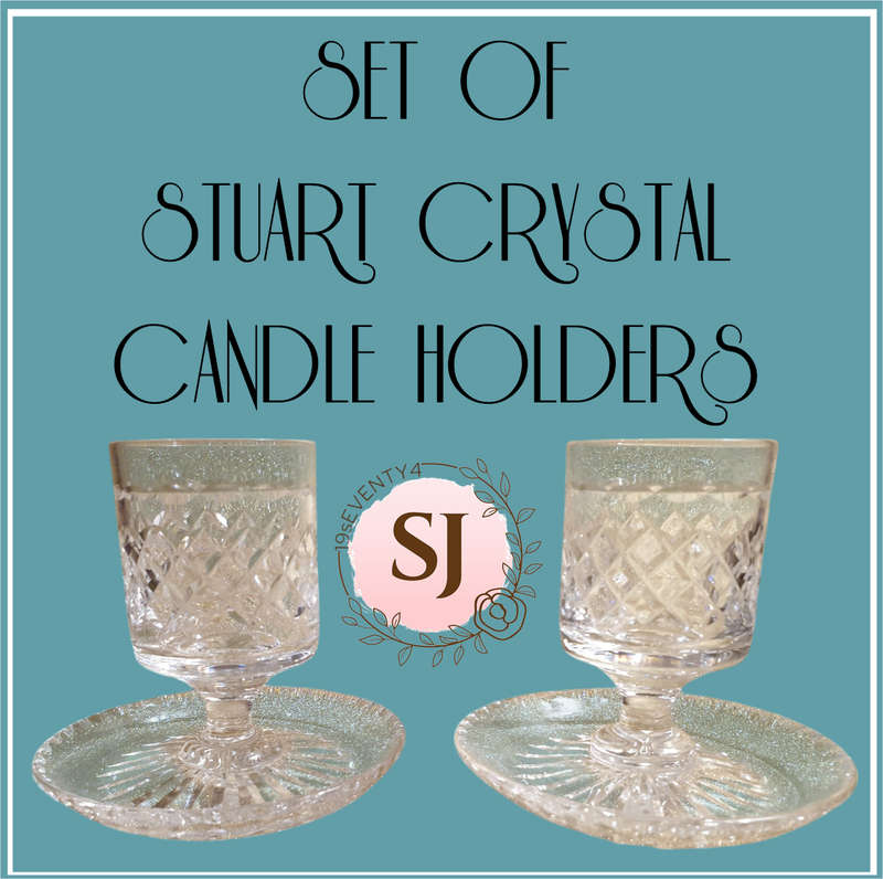 Vintage STUART CRYSTAL England -  Candle Holder