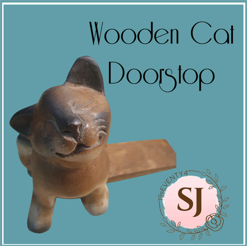 Wooden Cat Doorstop