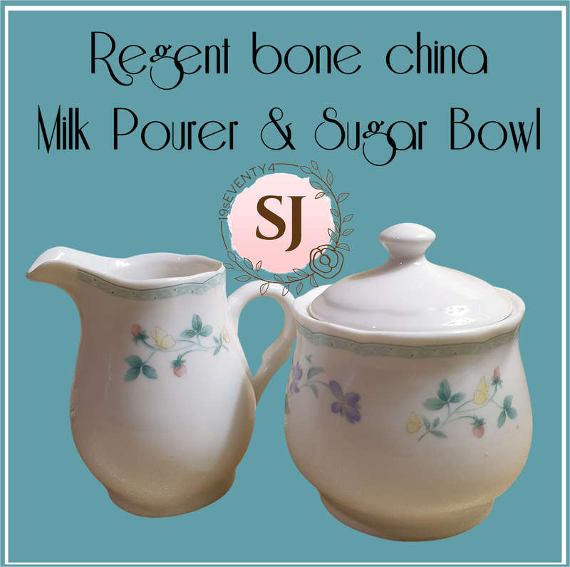 Regent bone china porcelain Milk Pourer with Sugar Bowl