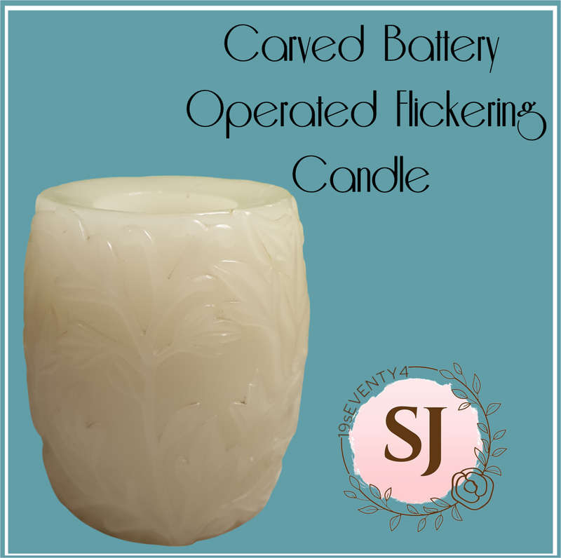 Carved Battery Operated Flickering Candles