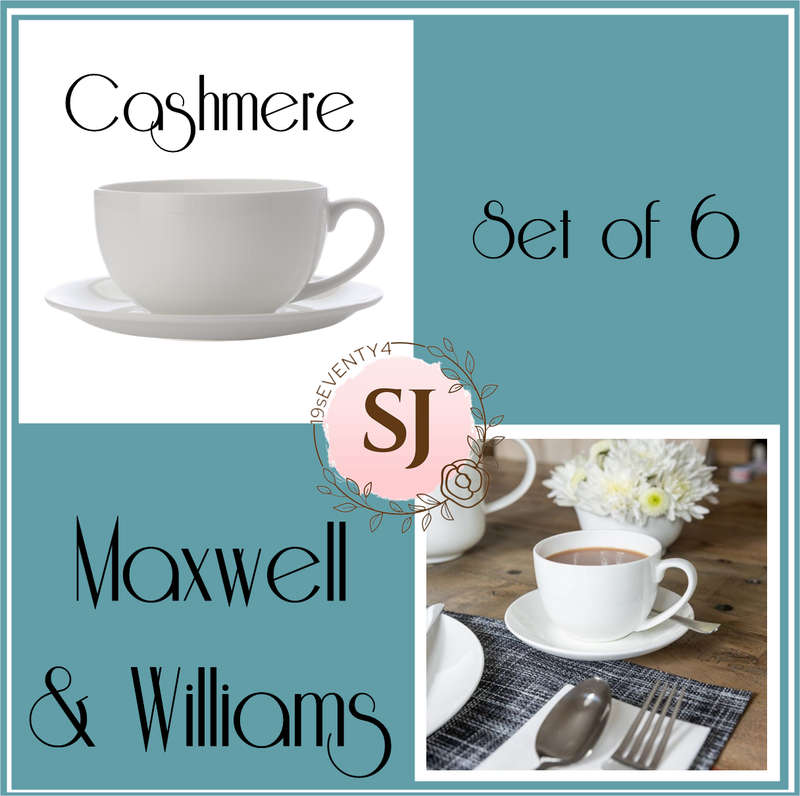 Maxwell & Williams - 350ml Cashmere Cups & Saucers Fine Bone China-Set of 6