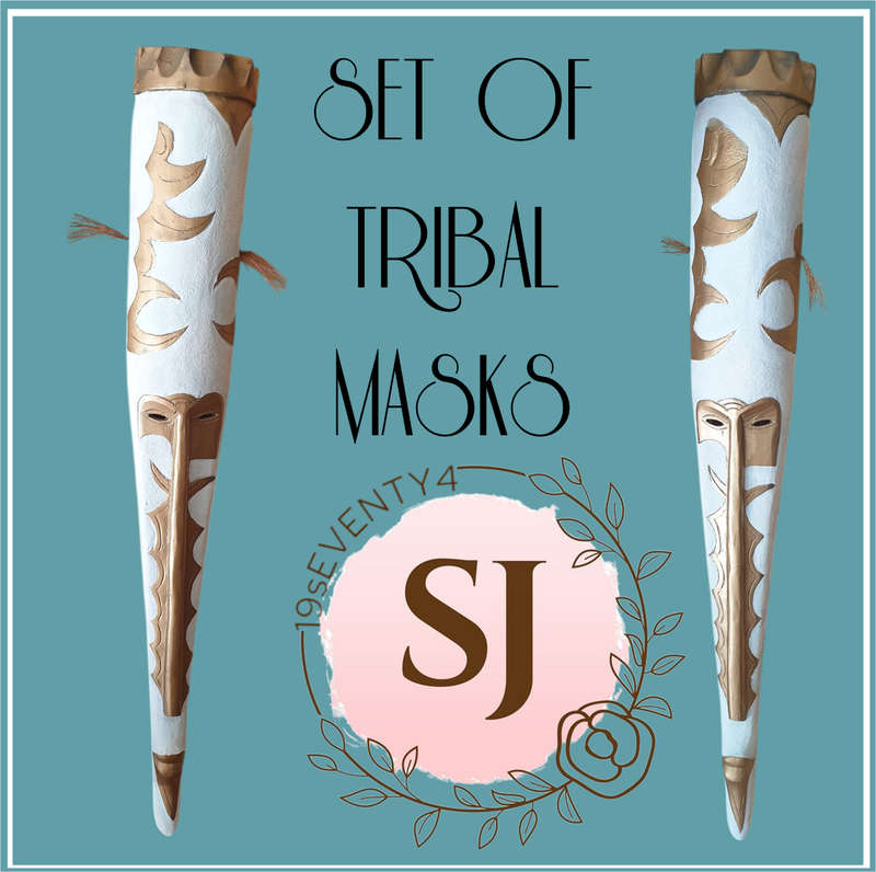 Set of Tribal Masks for your Patio |  127 x 20 cm Wide | Fiber Glass |