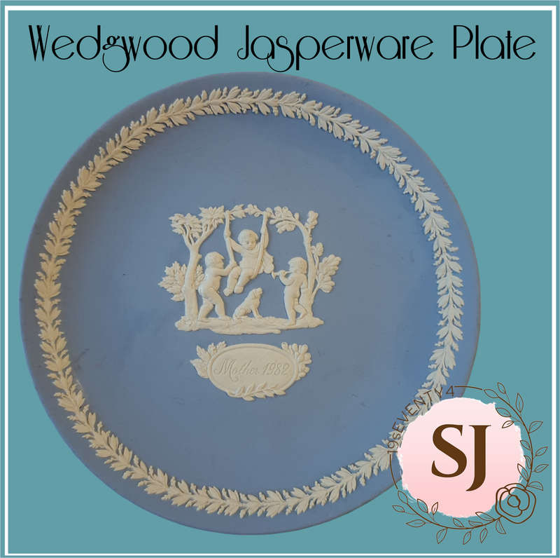 Wedgwood Blue Jasperware 1982 Mother's  Plate