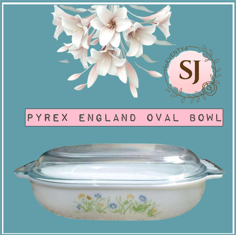 Vintage Pyrex England Oval BOWL with LID