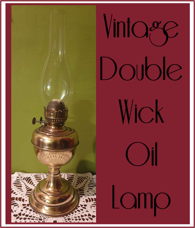 Vintage Brass Double Wick Oil Lamp | made in England Late 1800's