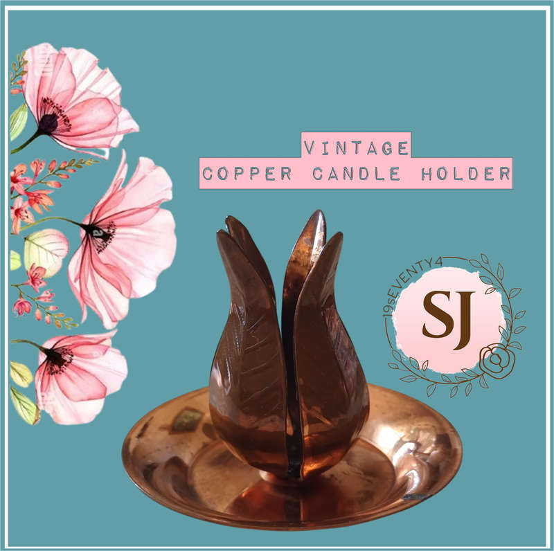 1980'S COPPER PLATED CANDLE HOLDER