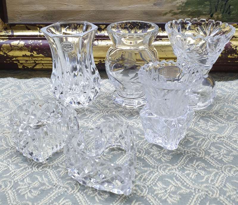 CRYSTAL VASES AND NAPKIN HOLDERS | JOB LOT UP FOR GRABS |
