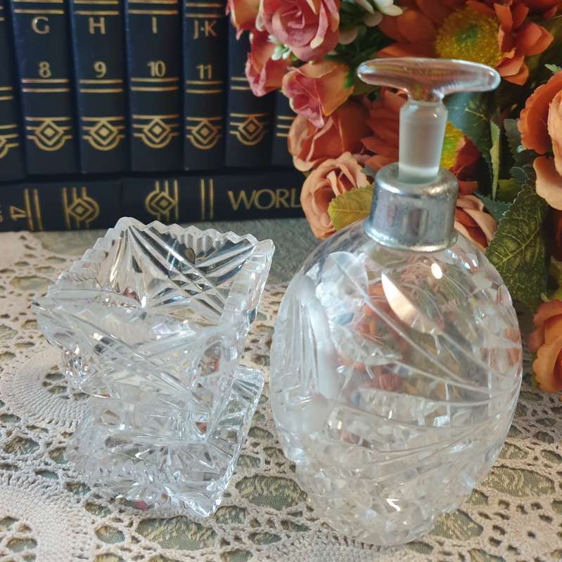 Vintage Perfume bottle and small vase