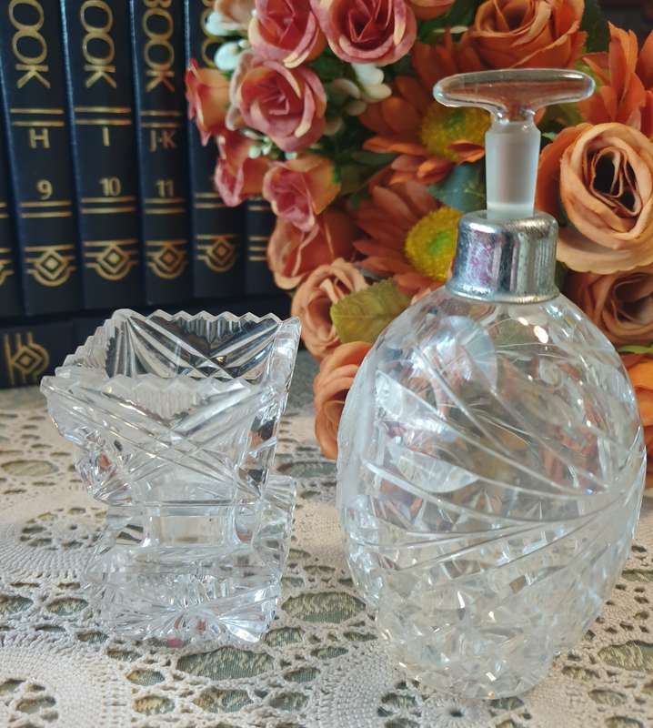 Vintage Perfume bottle and small vase