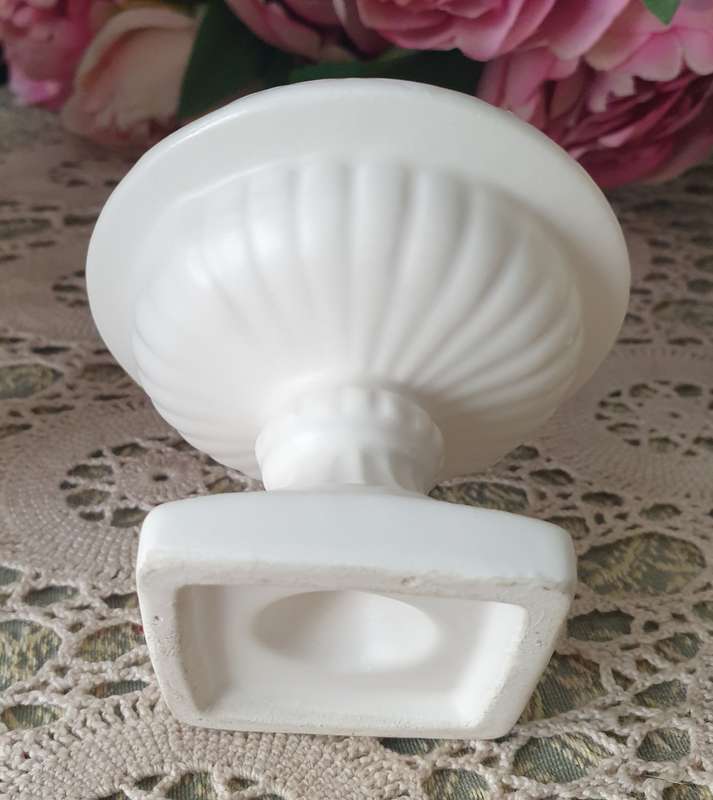 White Italian Continental blanc de Chine center bowl depicting four putti Cherubs + Small Vase
