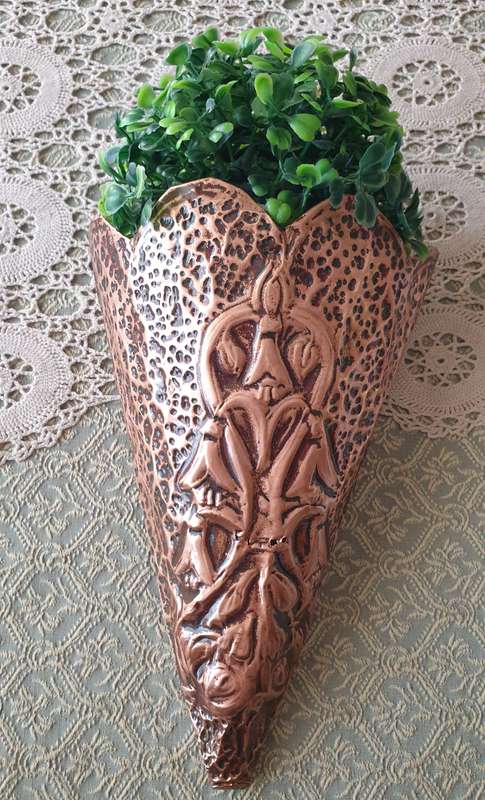 Vintage Copper Wall Flower Holder