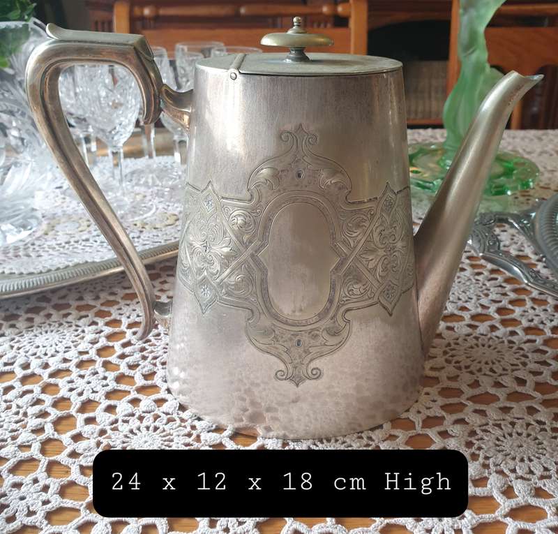 VINTAGE SILVER PLATED SET WITH TRAY | NEEDS A GOOD CLEAN |