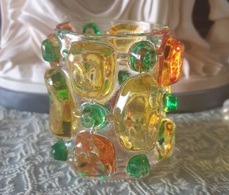 ORIGINAL 1960'S Art Deco BUBBLE GLASS