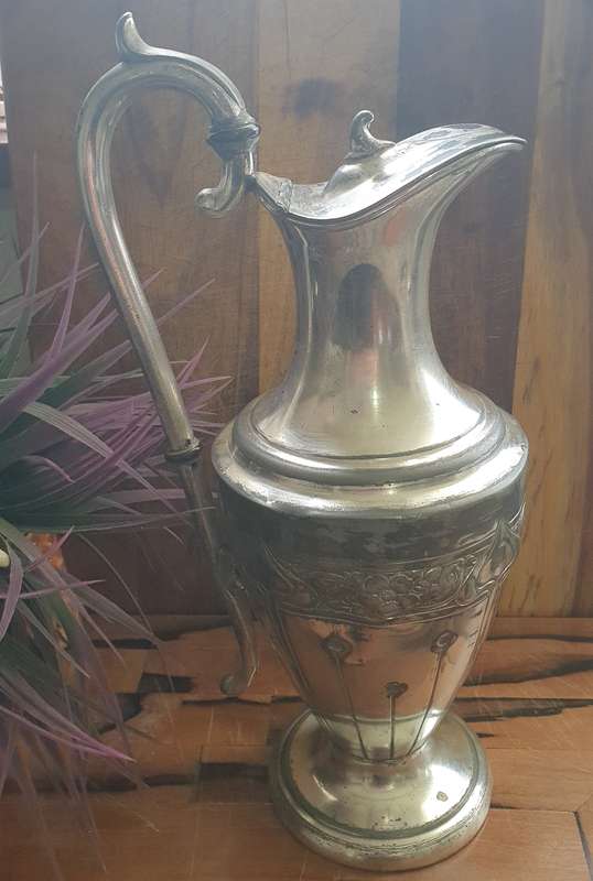 CLARET JUG AND CANDLE HOLDER
