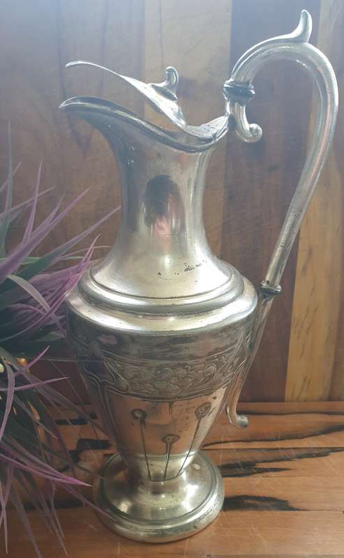 CLARET JUG AND CANDLE HOLDER