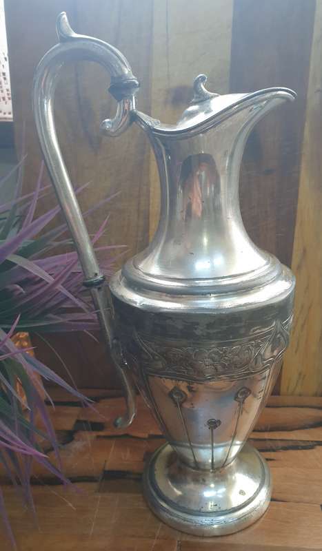 CLARET JUG AND CANDLE HOLDER