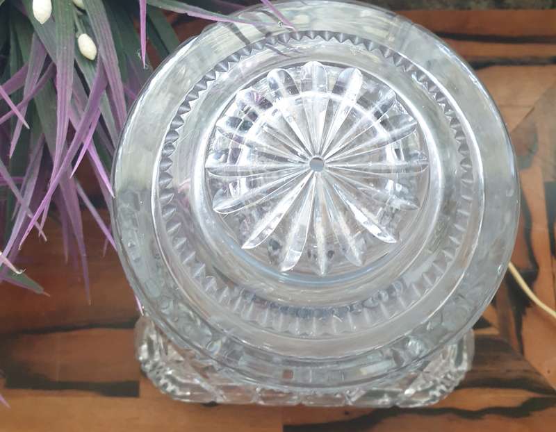 Heavy Vintage Cut Glass Light
