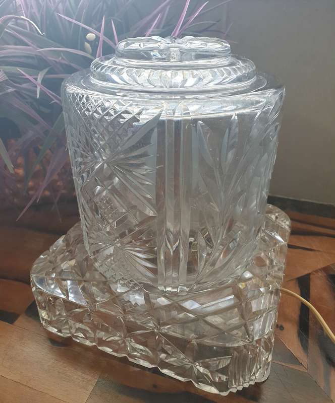 Heavy Vintage Cut Glass Light