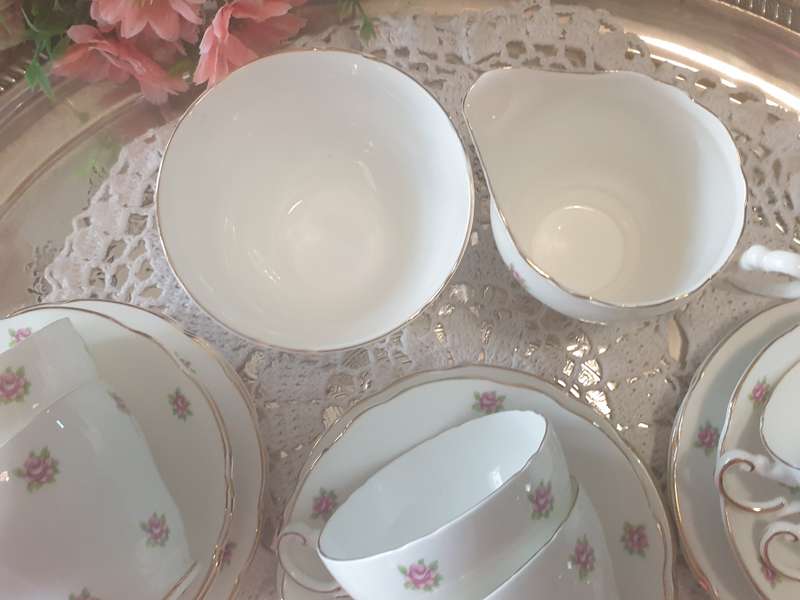 Vintage Regency Bone China Tea set with 6 Trio`s - Made in England