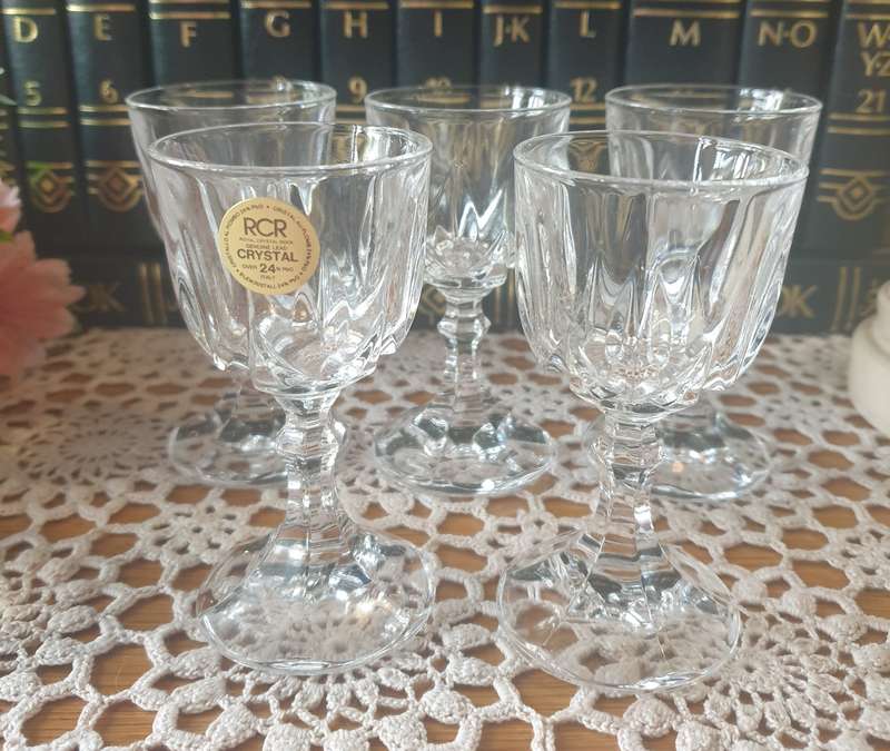 RCR Royal Crystal Rock 24% Lead Crystal Glasses Set of 5